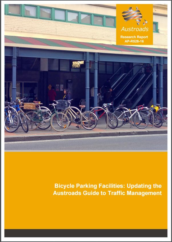 This new Austroads report which sets out the best designs for bicycle parking is available free of charge via pdf download to anyone who would like a copy, via this page: https://www.onlinepublications.austroads.com.au/items/AP-R528-16